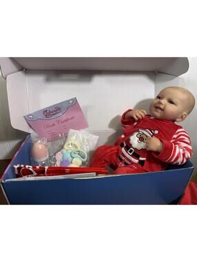 BABESIDE Smiling Reborn Baby Infant 18” Heartbeat Breath & Coos Awake Violet